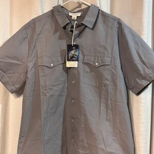 Men's Casual Gray Button Down Shirt